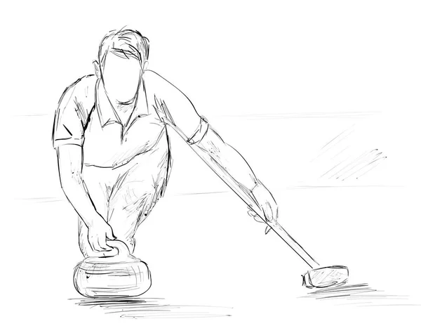 Curling joka päivä — vektorikuva