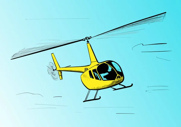 Вертоліт в небі — стоковий вектор
