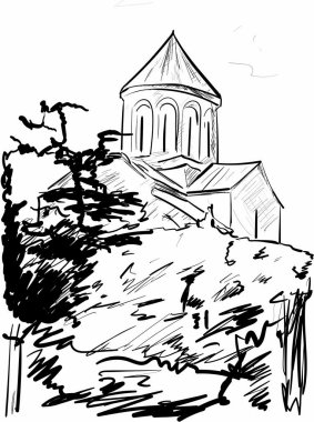 Eski bir şehrin vektör illüstrasyonu