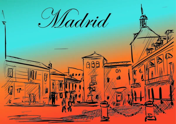 Street Madrid — Stock Vector