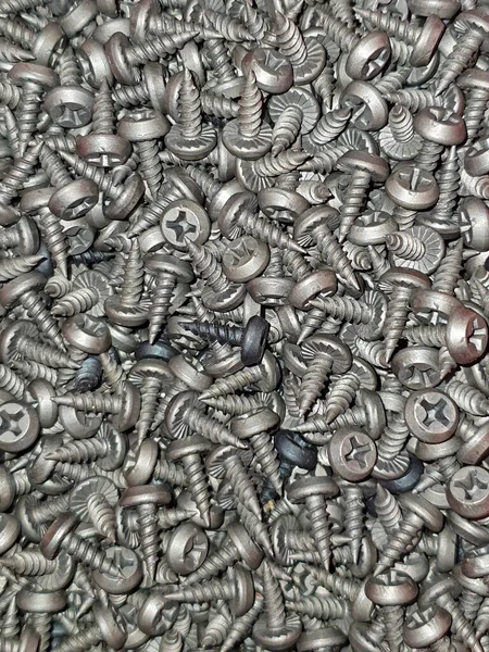 Many Stell Screws Background — Stock Photo, Image