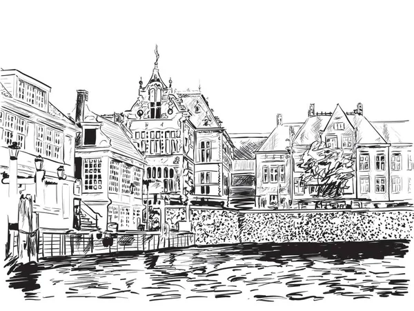 Amsterdam Zonnige Dag — Stockvector