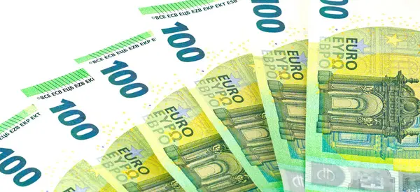 Beyaz Banknotlara 100 Euro — Stok fotoğraf