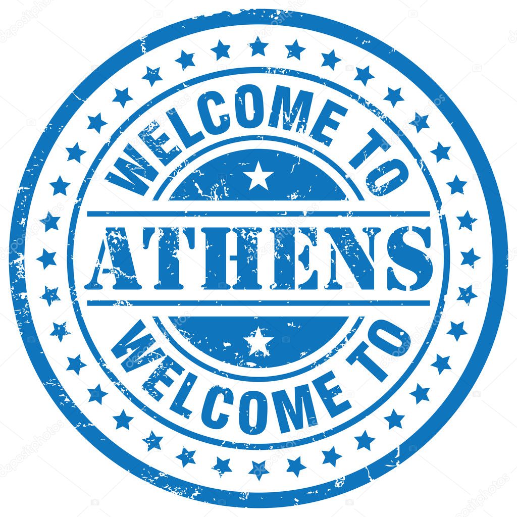 Welcome to Athens stamp