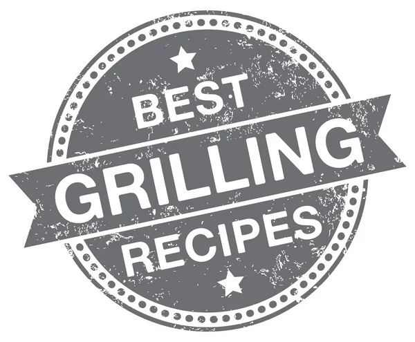 Grilling recipes stamp — Stock Vector