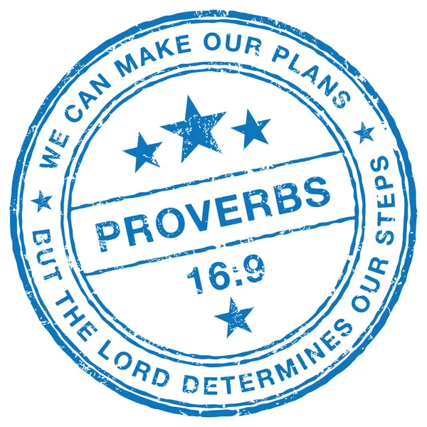 Proverbios 16: 9, sello de cita bíblica — Vector de stock