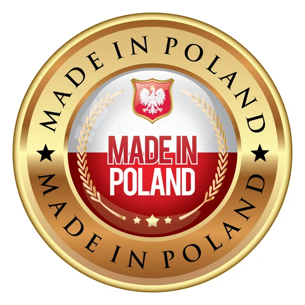 Badge fabriqué en Pologne — Image vectorielle