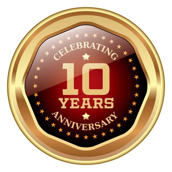 Ikone zum 10. Jahrestag — Stockvektor