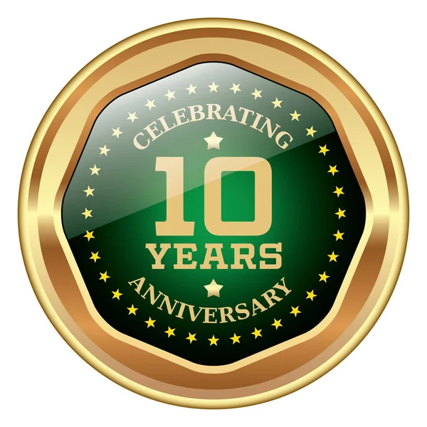 10º aniversario icono — Vector de stock