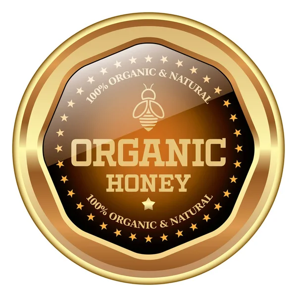 Βιολογικό μέλι σήμα — Διανυσματικό Αρχείο