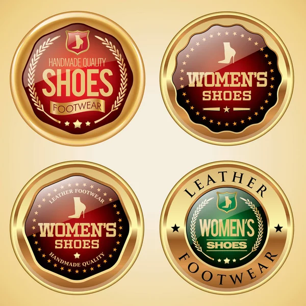 Womens Shoes badges — Stock Vector