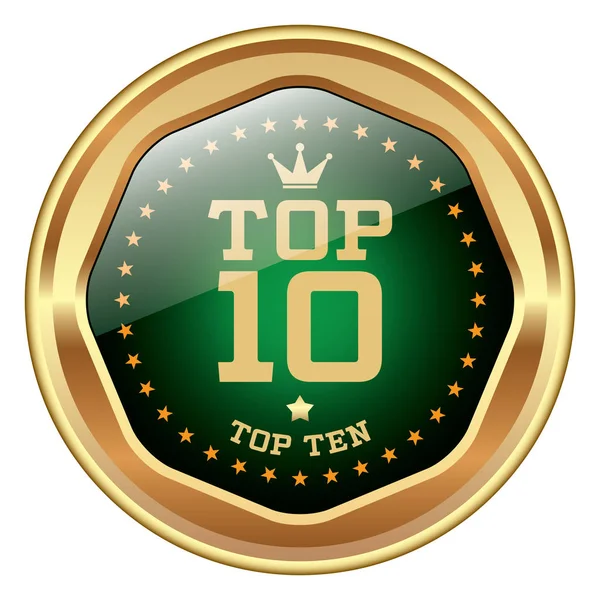 Top 10 distintivo —  Vetores de Stock