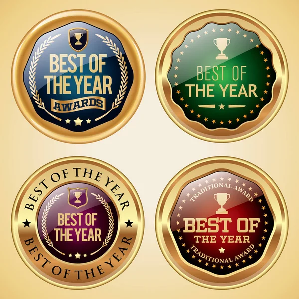 Badges du meilleur de l'année — Image vectorielle