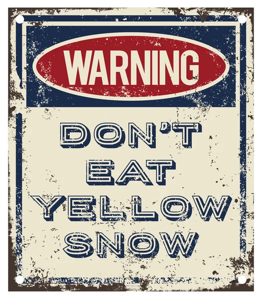 No comas nieve amarilla — Archivo Imágenes Vectoriales