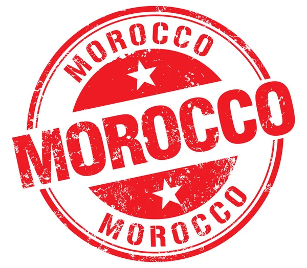 Marrocos carimbo vermelho — Vetor de Stock