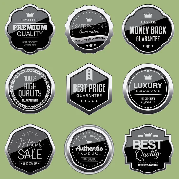 Emblemas de luxo prata —  Vetores de Stock