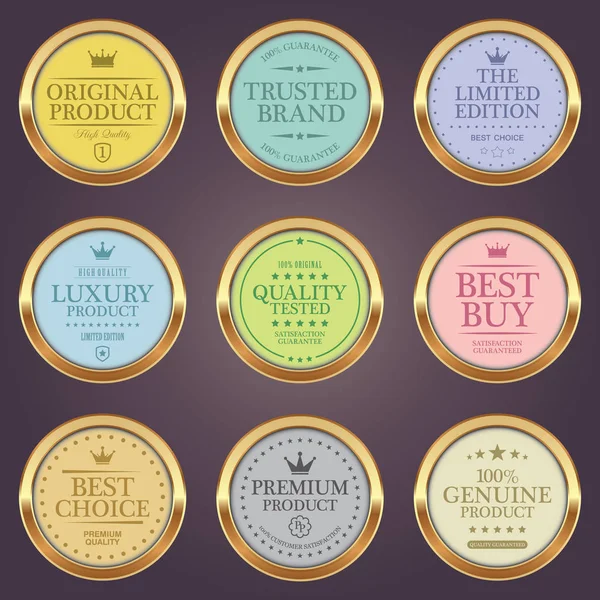 Gouden Product Badges — Stockvector