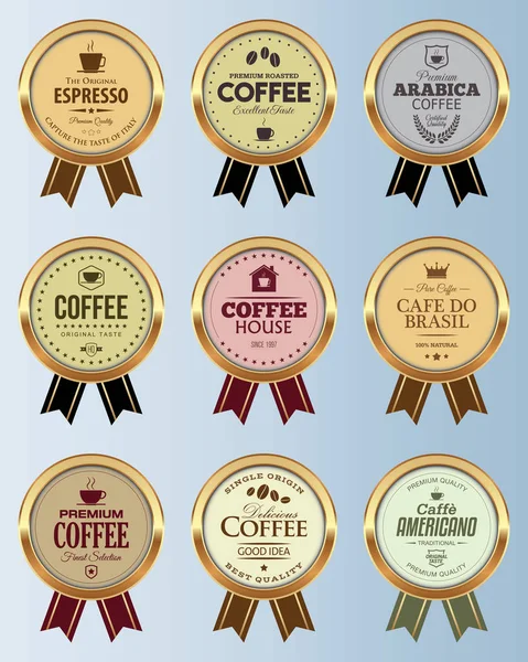Sada kávové odznaky — Stockový vektor