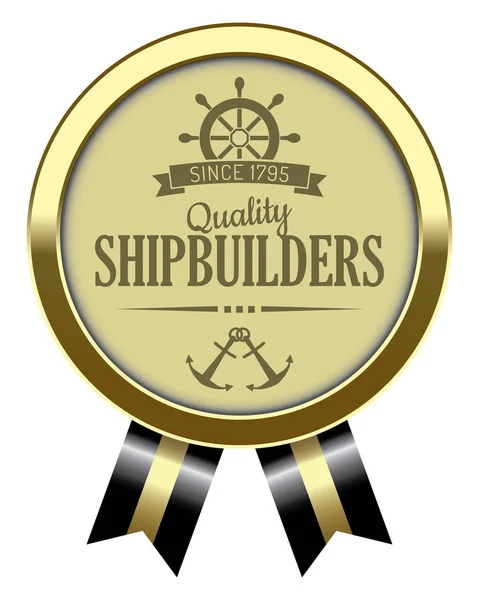 Scheepsbouwers Vector Badge — Stockvector