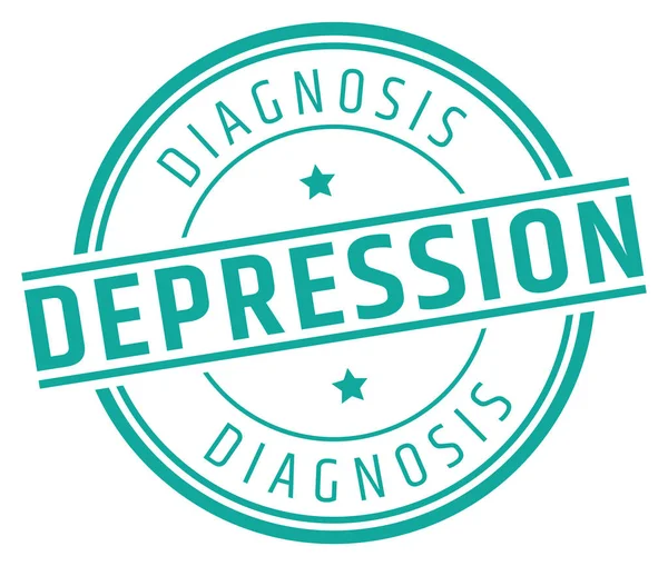 Diagnóstico Depresión Sello Goma — Archivo Imágenes Vectoriales