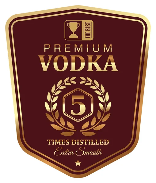 Rótulo Vodka Premium Etiqueta Vodka Vetorial — Vetor de Stock