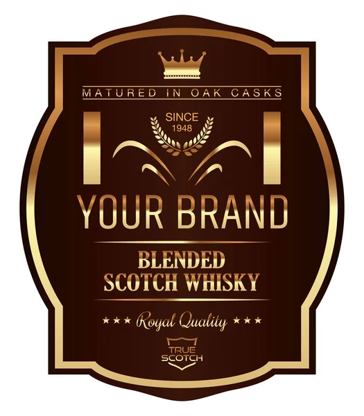 Vector Whisky Label Whisky Sjabloon — Stockvector