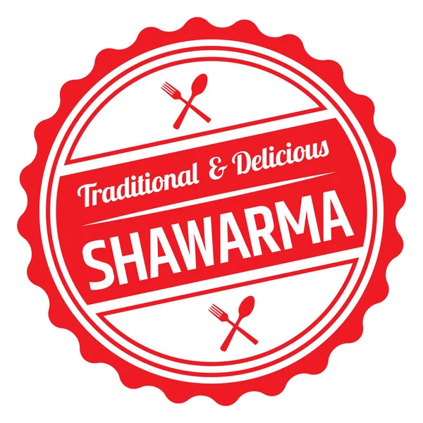 Νόστιμα Shawarma Κόκκινη Σφραγίδα Διανυσματικά Γραφικά
