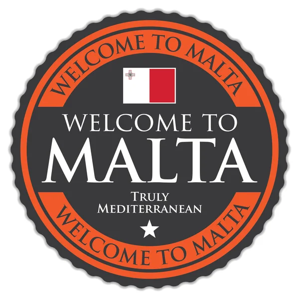 Welcome Malta Vector Sticker — Stock Vector