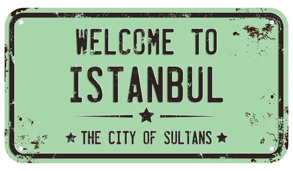 Benvenuti Istanbul Consiglio Vector Street — Vettoriale Stock