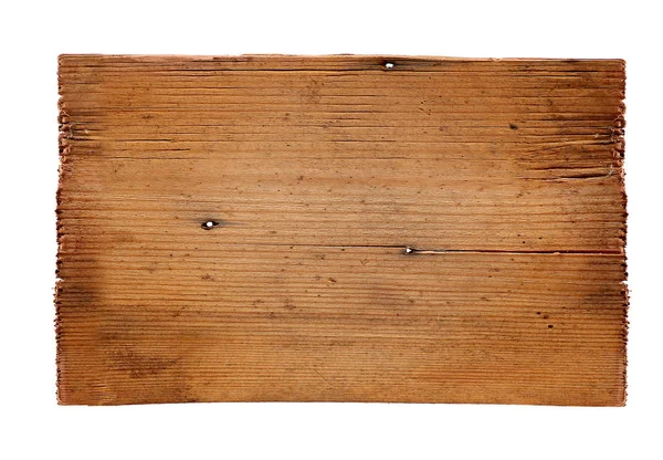 Viejas tablas de madera aisladas sobre fondo blanco. primer plano de un letrero de madera vacío sobre fondo blanco con camino de recorte — Foto de Stock