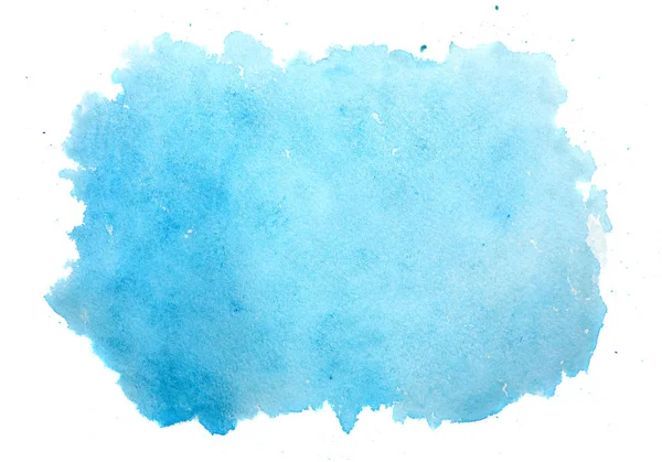 Abstrato azul aquarela fundo isolado no branco — Fotografia de Stock