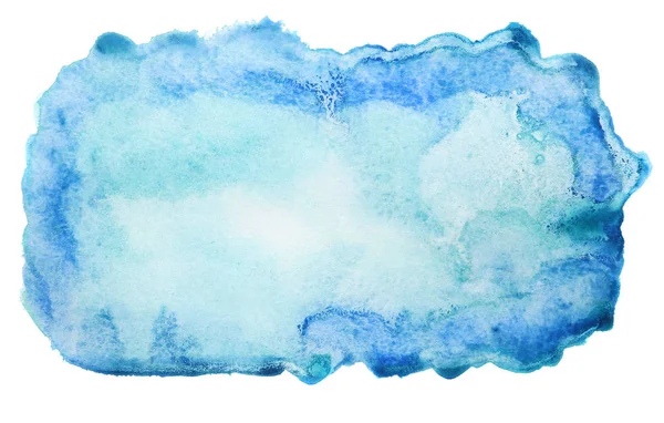 Abstrait fond bleu aquarelle isolé sur blanc — Photo