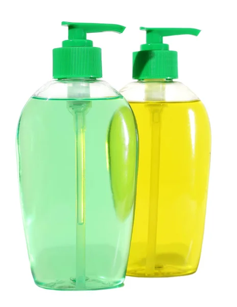 Гігієна Sanitizer Plastic Bottle з чистішою ізольованістю на білому тлі. Закрита косметика або гель, рідке мило, лосьйон, крем, шампунь. — стокове фото