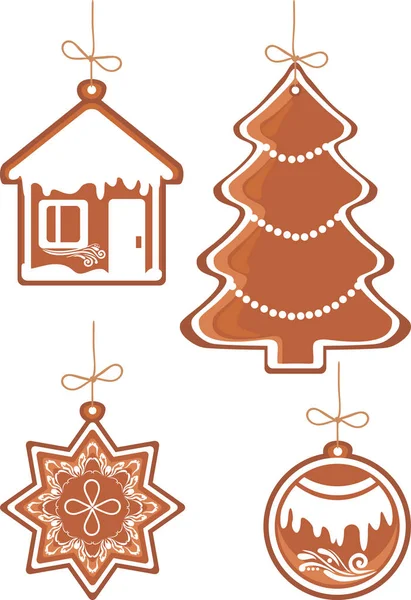 Quatre pain d'épice de Noël — Image vectorielle
