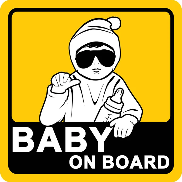 Μωρό επί του σκάφους. Αυτοκόλλητο — Διανυσματικό Αρχείο