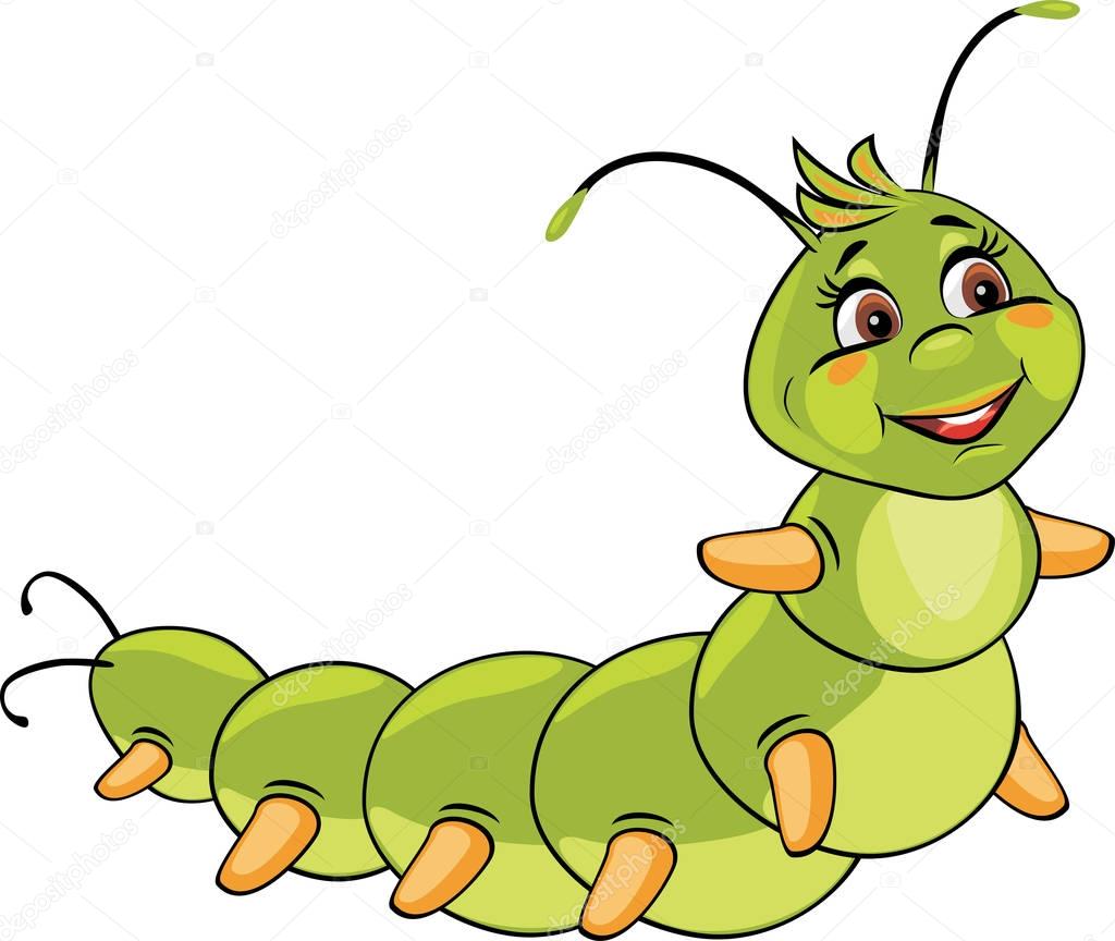 Cartoon smiling caterpillar