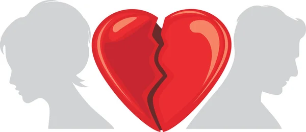 Corazón roto. Divorcio — Archivo Imágenes Vectoriales