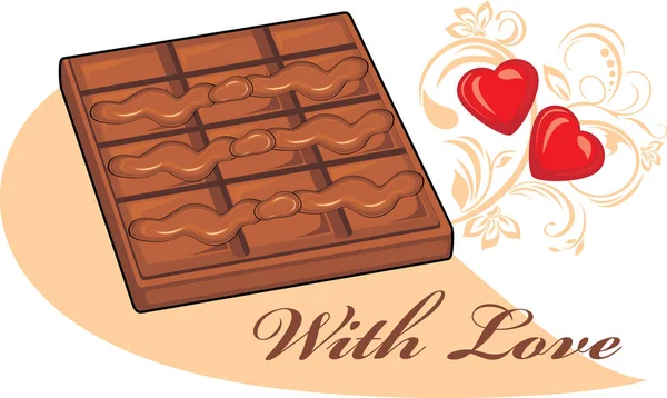 Schokolade zum Valentinstag — Stockvektor