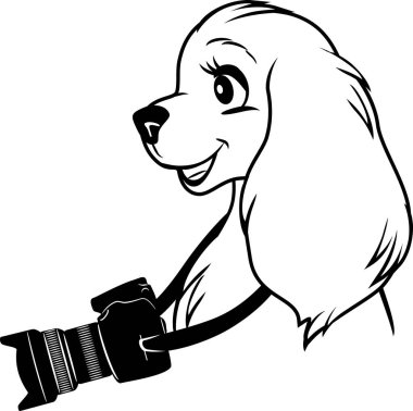 Bir köpek ile bir fotoğraf makinesi portresi