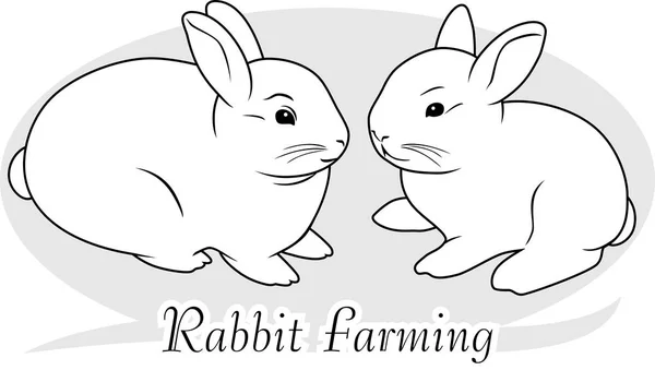 Ganadería de conejos. Icono para el diseño — Archivo Imágenes Vectoriales