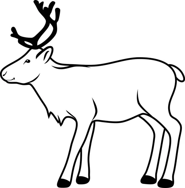 Reindeer. Contour drawing — Stock Vector