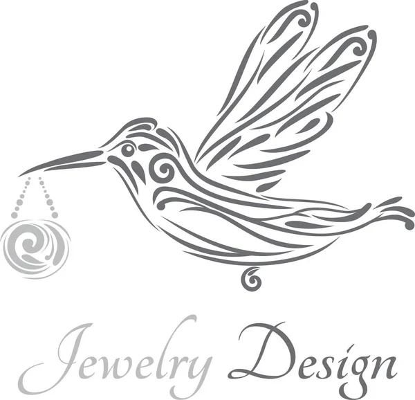 Hummingbird. Icon for jewelry design — Stock Vector