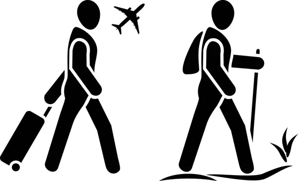 Viajante. Dois ícones para web design — Vetor de Stock