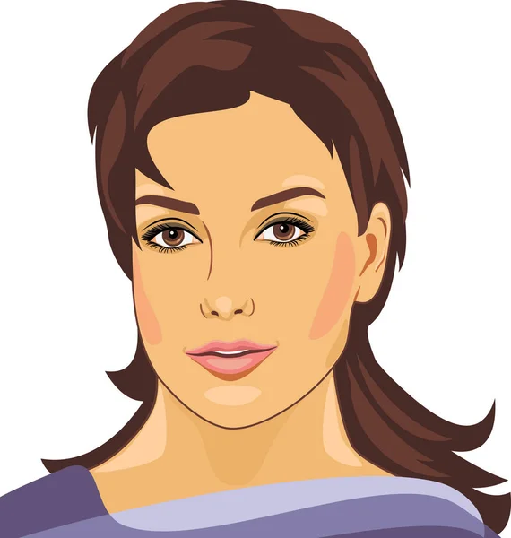 Portrait Beautiful Young Woman — Stock Vector