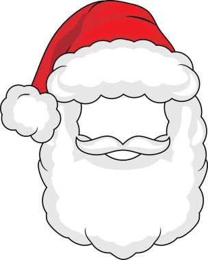 Noel Baba maskesi beyazda izole edilmiş