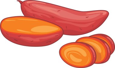 tatlı patates beyaz üzerine izole