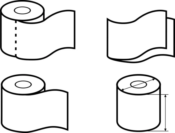 Toaletní Papír Sada Ikon Pro Design Obalů — Stockový vektor