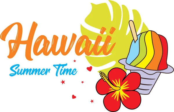 Hora Verano Hawai Diseño Para Tarjeta Menú — Vector de stock