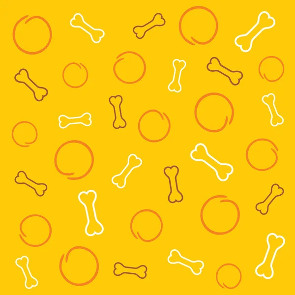 Gelber Hintergrund Mit Kreisen Und Knochen — Stockvektor