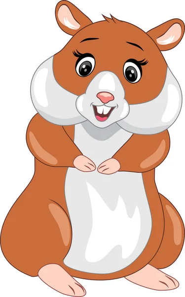 Glücklich Lächelnder Hamster Isoliert Auf Weißem Grund — Stockvektor